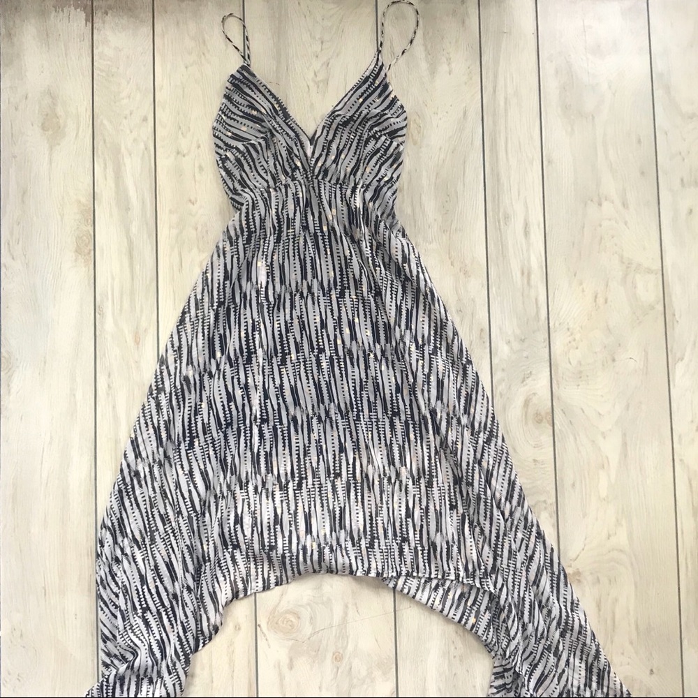 Strappy Midwinter’s Eve Gold Flecked Dress
